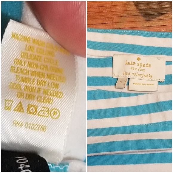 Kate Spade Turquoise & White 3/4 Sleeve Tee - Picture 5 of 8